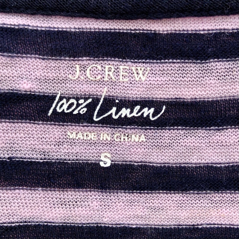 J. Crew Linen V-neck pocket T-shirt in stripe - Picture 5 of 9